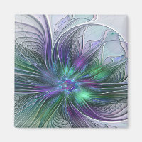 Fleur vert violet Art Abstrait moderne Fractal