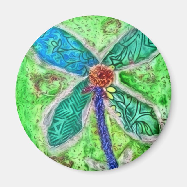 Aimant Fleur verte (Devant)