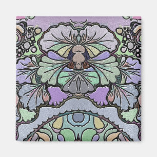 Aimant Fleur vintage mosaïque violet pansement floral élé