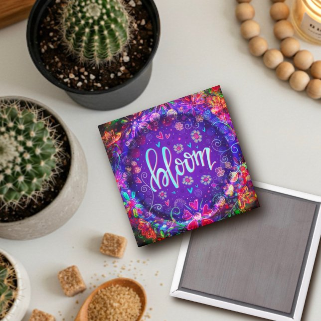 Aimant Fleur violet Floral Inspiration tendance Fun (Créateur téléchargé)