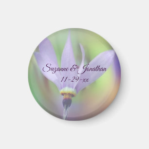 Aimant Fleur violet pâle Mariage personnalisé