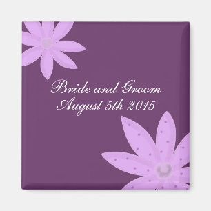 Aimant Fleur Violette Enregistrer la Date