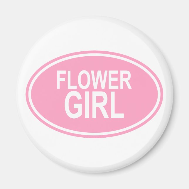 Aimant FleurFilleMariage rose ovale (Devant)
