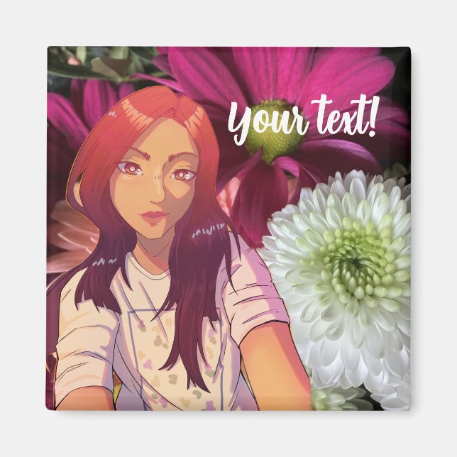 Aimant Fleurs, anime (Devant)