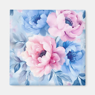 Aimant Fleurs aquarelles pastel Vintage Bloom