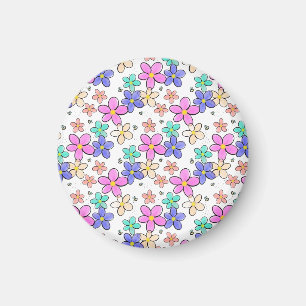 Aimant fleurs arc-en-ciel colorées lumineuses abeilles bo