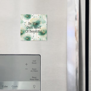 Aimant Fleurs blanches vertes