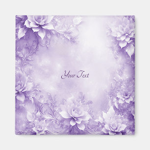 Aimant Fleurs Blanches Violettes