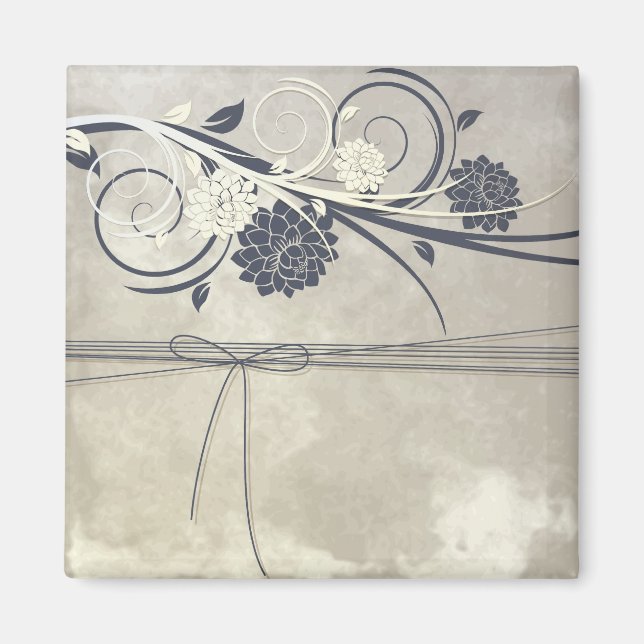 Aimant Fleurs Bleues (Devant)