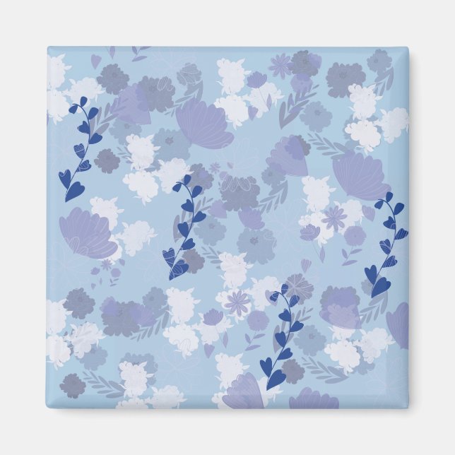 Aimant Fleurs Bleues (Devant)