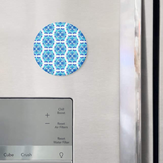 Aimant Fleurs Bleues, Motif De Fleurs, Modèle Floral (In situ (réfrigérateur))