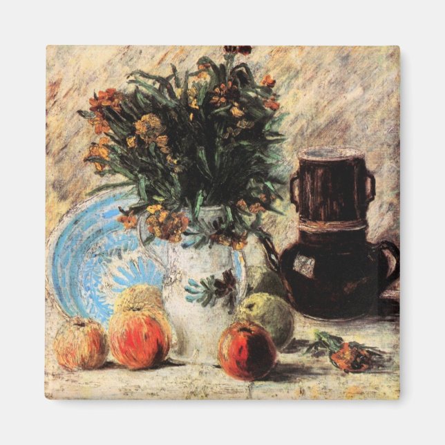 Aimant Fleurs, Cafetière et Fruits par Vincent van Gogh (Devant)