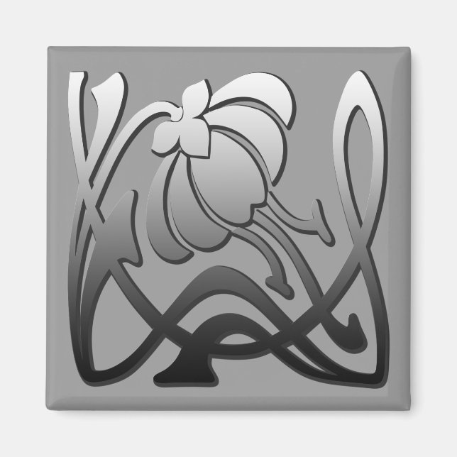 Aimant Fleurs Cool fines mignonnes Fille Rétro Floral (Devant)