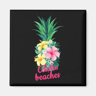 Aimant Fleurs d'ananas Aloha aloha hawaï vintage