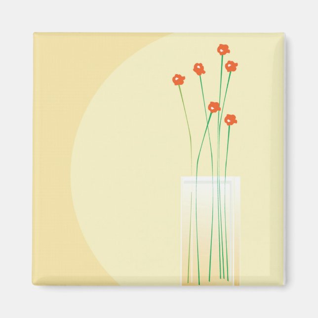 Aimant Fleurs dans un Vase (Devant)