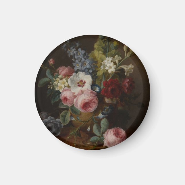 Aimant Fleurs dans un vase sur un rebord de marbre (Devant)
