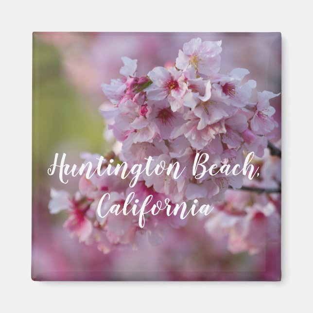 Aimant Fleurs de cerisiers à Huntington Beach (Devant)