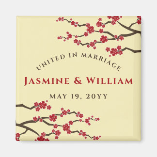 Aimant Fleurs de cerisiers rouges Sakura Chic Unis dans l