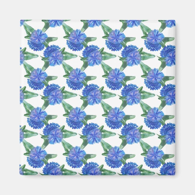 Aimant fleurs de couleur d'eau (Devant)