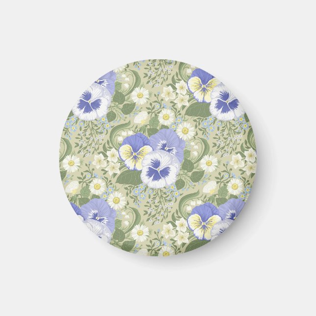 Aimant Fleurs de jardin printanier sur sauge (Devant)
