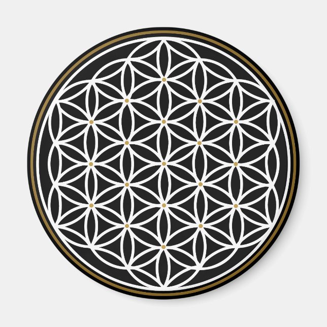 AIMANT FLEURS DE LA VIE SYMBOLE MYSTIQUE (Devant)