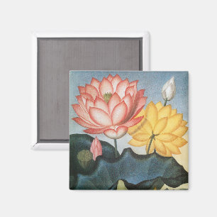 Aimant Fleurs de Lotus Vintage, La Fève Égyptienne Sacrée