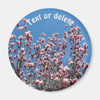 Aimant Fleurs de Magnolia Ciel Bleu Personnalisé