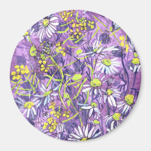 Aimant Fleurs de marais Polka Dot Fleurs d'été Floral Art