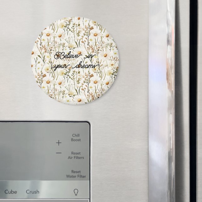 Aimant Fleurs de marguerite blanche jolie anniversaire (In situ (réfrigérateur))