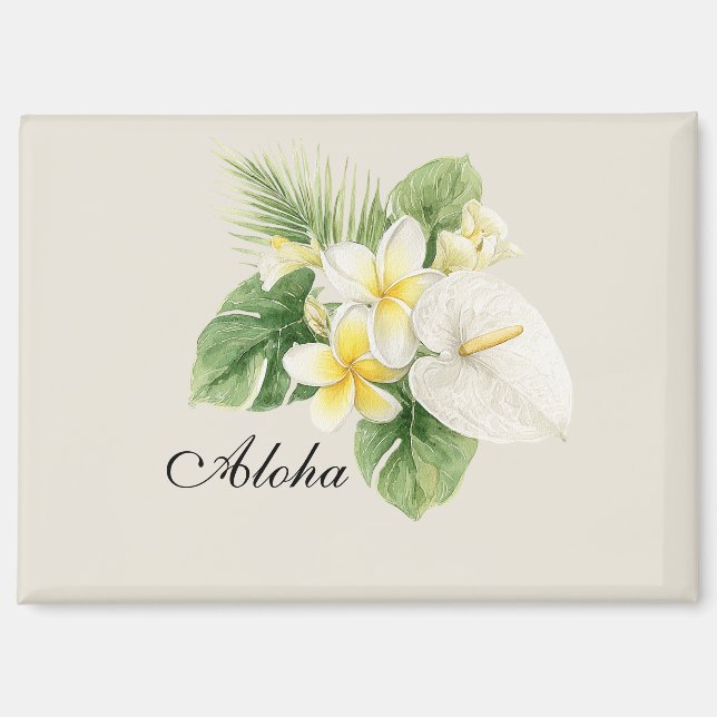 Aimant Fleurs de Plumeria Tropicales Aloha (Recto)