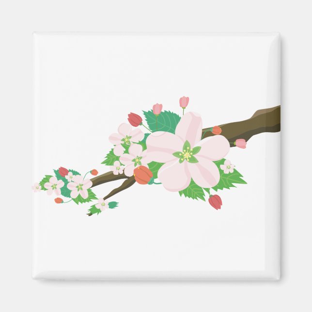 Aimant Fleurs de pomme Nature Fruit Arbre Printemps (Devant)
