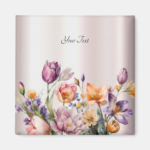 Aimant Fleurs de Printemps Colorées