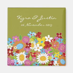 Aimant Fleurs De Printemps Colorées Jardin Chic Enregistr