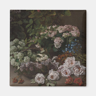 Aimant Fleurs de ressort - peinture à l'huile française