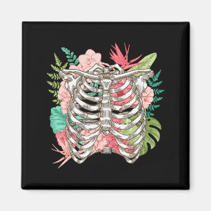 Aimant Fleurs de squelette Radiographie de la cage thorac