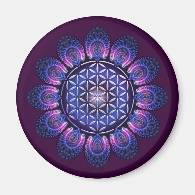 Aimant FLEURS DE VIE / Blume des Lebens - Mandala II (Devant)