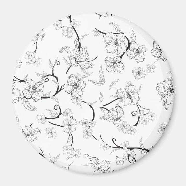 Aimant Fleurs déplaisantes Motif 7 (Devant)