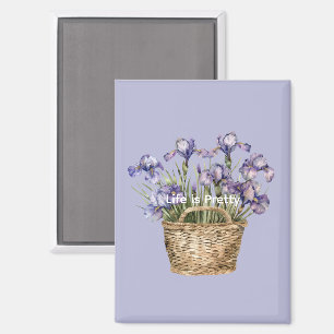 Aimant Fleurs d'iris violettes