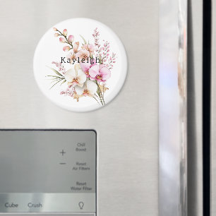 Aimant Fleurs d'orchidée rose tropicale