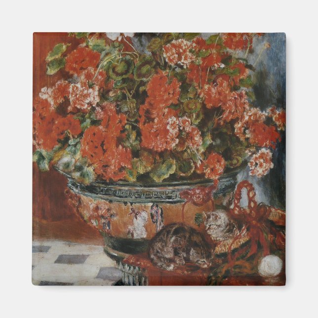 Aimant Fleurs et Chats (Fleurs et Conversations) Renoir (Devant)