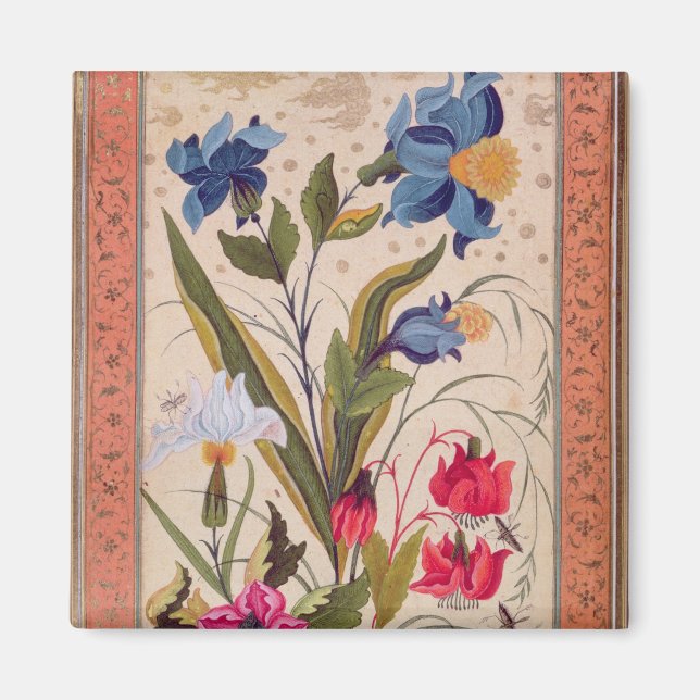 Aimant Fleurs exotiques avec insectes (Devant)