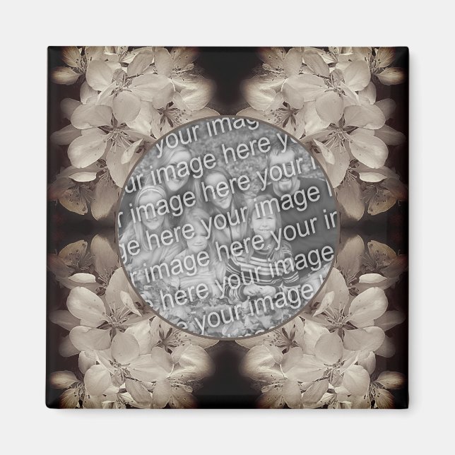 Aimant Fleurs Fleurs Abstraites Ajouter Votre Photo (Devant)