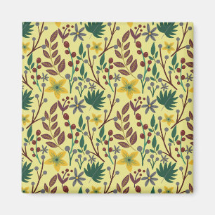 Aimant Fleurs florales sans coutures motifs, feuilles, br