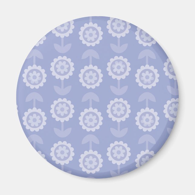 Aimant Fleurs florales violettes d'art motif Abstrait (Devant)