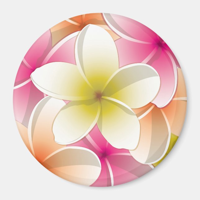 Aimant Fleurs frangipani/Plumeria (Devant)