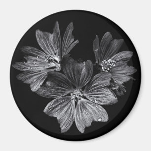 Aimant Fleurs jardins En Noir Et Blanc No 11