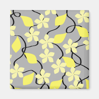 Aimant Fleurs jaunes et gris. Modèle floral.
