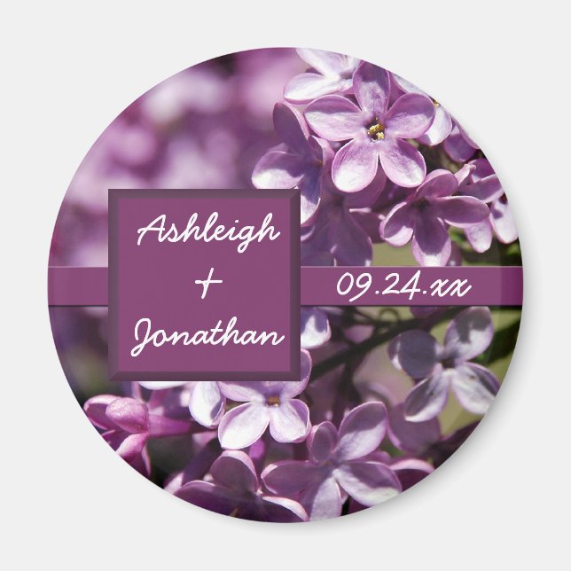 Aimant Fleurs Lilac Enregistrer l'aimant Date (Devant)