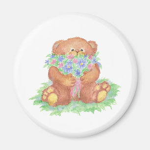 Aimant Fleurs mignonnes pour vous ours de nounours