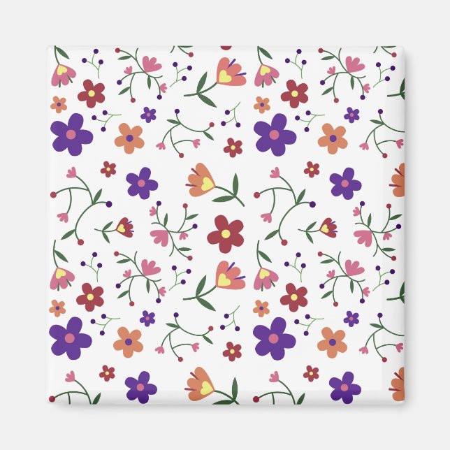Aimant Fleurs Motif Nature Design Flora Plante (Devant)